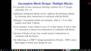 23 Incomplete Block Designs [upl. by Ddat]