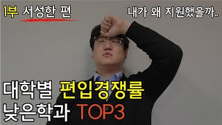 편입 경쟁률이 낮은학과 ㅣ 1부 서성한 feat 함부로 지원하면 안되는 이유 [upl. by Nyladam]