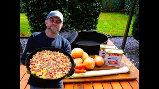 Frühstücksfleisch Eintopf  ein Camping Gericht Dutch Oven Kszan Rezepte One Pot [upl. by Dorrehs]