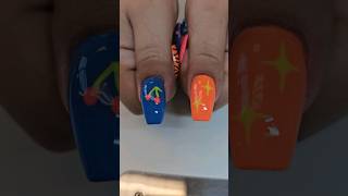 Mismatched Nail Art mismatched nailart salonnails coffinnails colorfulnails naildesign [upl. by Yeldarb868]