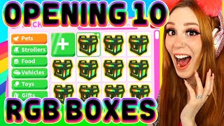 I Opened 10 RARE RGB BOXES In ADOPT ME Roblox Adopt Me Egg Opening [upl. by Mallon181]