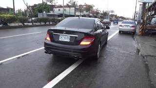 BENZ W204 C300 改裝 C63聲浪 Q桑 排氣管 特製尾段 起步加速 [upl. by Simonne]