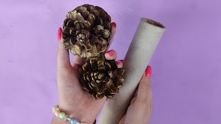 Pine cone DIY  pine cone decoration idea  fati craft world [upl. by Hesketh]