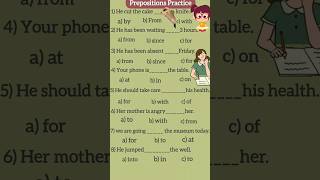 Preposition Exercise englishgrammer learnenglish preposition shorts [upl. by Asiil940]