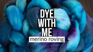 DYE WOOL FIBER  merino roving with acid dyes [upl. by Nnylg]