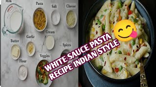 quick white sauce for pasta🌼white sauce pasta recipe indian style🍝 [upl. by Binnings]