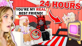 I Spent 24 HOURS In My BEST FRIENDS HOUSE In Adopt Me Roblox [upl. by Remy905]