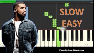 How to Play Gods Plan by Drake  Slow Easy Piano Tutorial  Notes [upl. by Atiuqram422]