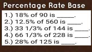 Percentage Rate Base  Civil Service Exam  part1 of 3 [upl. by Denzil323]