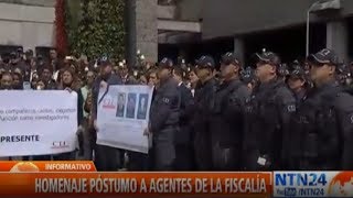 Colombia con ofrendas florales honraron a agentes del CTI asesinados [upl. by Macilroy961]