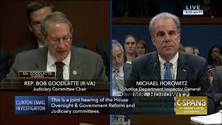 Rep Goodlatte Questions IG Michael Horowitz [upl. by Akim]