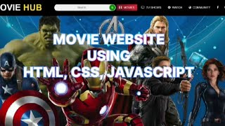 MOVIE WEBSITE FRONTED  HTML CSS JAVASCRIPT  Project for Beginners using Html css javascript [upl. by Ailugram789]