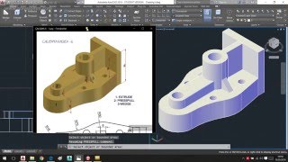 AUTOCAD 2015 3D MODELING  EXTRUDE  PRESSPULL  WEDGE [upl. by Ydnor]