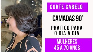 Corte de cabelo camadas a 90° graus [upl. by Lihp]