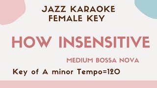 How insensitive  Bossa Nova Jazz KARAOKE Instrumental backing track  Jobim [upl. by Erick191]