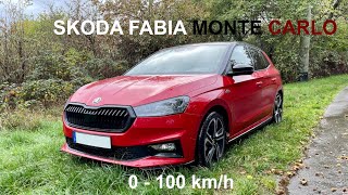 NEW ŠKODA FABIA 2022 MONTE CARLO  0100 kmh  15 l 150 PS TSI Benzin  AT  acceleration [upl. by Paulina]