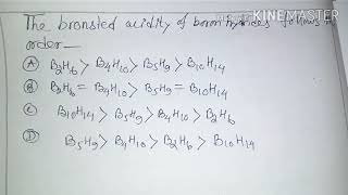 Bronsted Acidity of Boron HydridesCSIRNET [upl. by Cira]