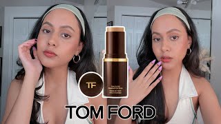 TOM FORD TRACELESS FOUNDATION STICK DEMO amp REVIEW  on acne prone textured skin  70 Tawny [upl. by Dinnage]