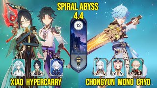 C1 Xiao Xianyun Hypercarry amp C6 Chongyun Mono Cryo  44 Spiral Abyss Floor 12 Genshin Impact [upl. by Chiaki921]