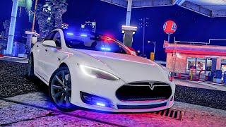 DER NEUE POLIZEI TESLA  GTA 5 Real Life Online amp GRP [upl. by Alusru]