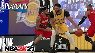 NBA 2K20 Ultra Realistic Graphics Mod NBA Bubble Playoffs Game 5  BLAZERS at LAKERS  PC Gameplay [upl. by Arlin]