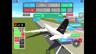 Landing at Aerborne International Airport Roblox Work At An Airport [upl. by Adneral640]