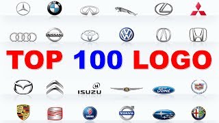 TOP 100 LOGO CARS  100 BEST CAR BRANDS  Learn Car Brands with Red Cat [upl. by Schinica]