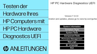 Testen der Hardware Ihres HP Computers mit HP PC Hardware Diagnostics UEFI  HP Support [upl. by Lotz116]