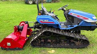 ISEKI TPC183 TRACK Compact Tractor amp New 4ft Flail Mower [upl. by Llenahc637]