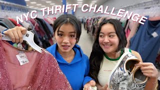 THRIFTING CHALLENGE in NYC sister vs sister picking outfits on a budget [upl. by Najib]