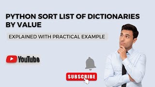 Python Sort List of Dictionaries by Value  Python Tutorial [upl. by Darin]