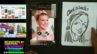 Late night Live Caricature Drawing From photo reference [upl. by Mills]