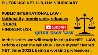 Public International Law PILNationality immigrants refugees and IDPs NET LLB LLM [upl. by Nassah]