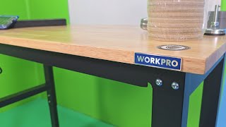 WORKPRO Garage Workbench 48quotX22quot Adjustable Workbench with Wheels and Leveling Feet [upl. by Nylrem]