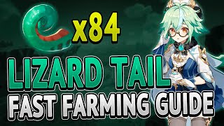 Lizard Tail 84 Locations FAST FARMING ROUTE  Genshin Impact 21 [upl. by Tallulah]