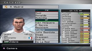 PES 5  Real Madrid  Stats  PS2 [upl. by Rieger]