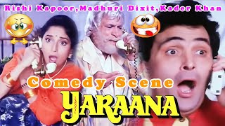 Rishi KapoorMadhuri DixitKader Khan Comedy Scene From Yaraana यारानाRomantic Thriller Film [upl. by Eetnom284]