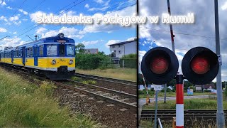 4K  Duża Składanka Pociągów RHRA w Rumii Ul Zbychowska  Polish Railroad Crossing [upl. by Nakhsa]