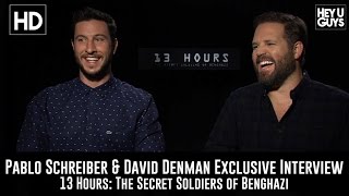 Pablo Schreiber amp David Denman Exclusive Interview 13 Hours The Secret Soldiers of Benghazi [upl. by Adian]