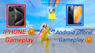 iphone vs Android phone free fire gameplay 😡 [upl. by Hploda]