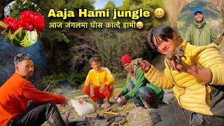 Aaja Hami Jungle ma❤️😆First Time जंगलमा घाँस कात्न हिडेको म😂kapidvlogs8287 [upl. by Ahtnammas]