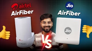 Jio AirFiber vs Airtel Xstream AirFiber Review 🔥 Speed Test Plans DTH BGMI Ping Comparision [upl. by Mahon]