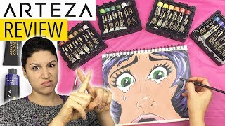 ARTEZA Acrylic Paint 24 Set HONEST REVIEW  Unboxing  LightFastness Test  Supplies for Beginners [upl. by Elpmid]