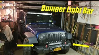 LED Light Bar Bumper Install For a Jeep Wrangler Unlimited  Auxbeam LED Lighting [upl. by Aggappora]