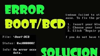 Error BOOT\BCD en Windows 10 I SOLUCIÓN 2024 [upl. by Ytsihc437]