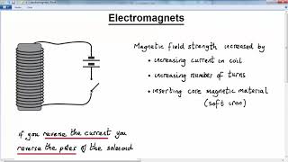 GCSE PHYSICS  MAGNETISM AND ELECTROMAG  LESSON 11  electromagnets [upl. by Namsaj]