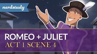 Romeo and Juliet Summary Act 1 Scene 4  Nerdstudy [upl. by Elicec]