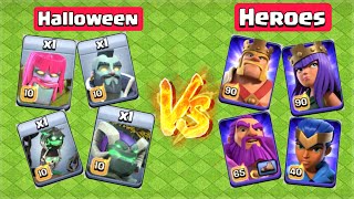 Halloween Troop vs All Heroes  Clash of Clans [upl. by Isyak311]