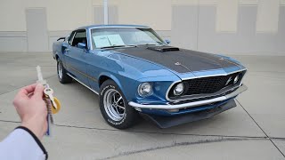 1969 Ford Mustang Mach 1 Super Cobra Jet Start Up Walkaround POV Test Drive and Review [upl. by Nadaha]