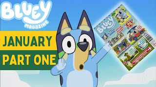 BLUEY Magazine  January 2023 Issue Part 1 ✈️ 🏝  Bluey Books amp Crafts  Disney Jr  ABC Kids [upl. by Eidolem]